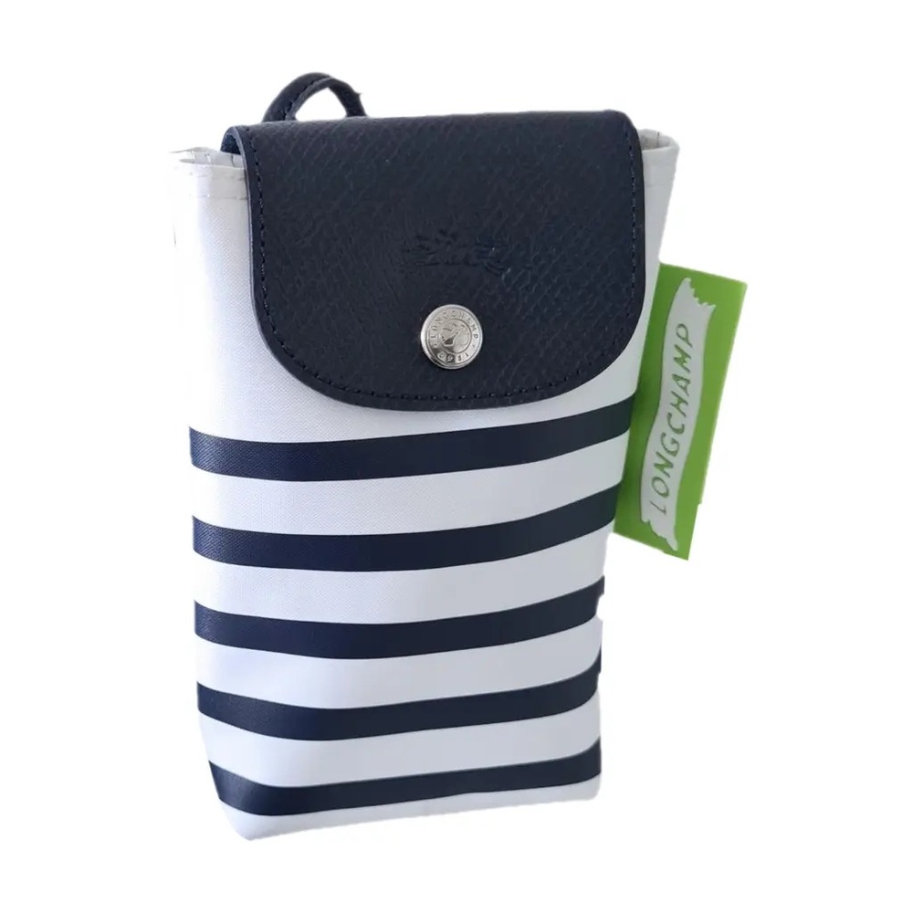 Longchamp Le Pliage Navy and White Striped Women's Crossbody Bag